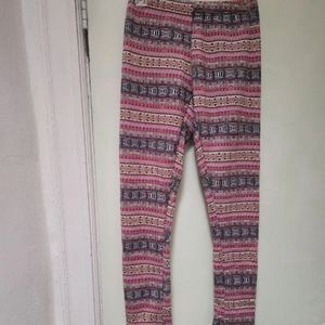 Docele Womens Junior OS multi-colored Print Faux Fur Lined Leggings